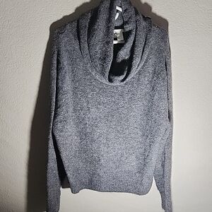 H&M Sweater Womens Size M Wool Mohair blend Gray Cowl Neck Turtleneck